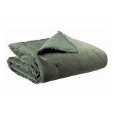 BEDCOVER VELVET UNI THYM GREEN